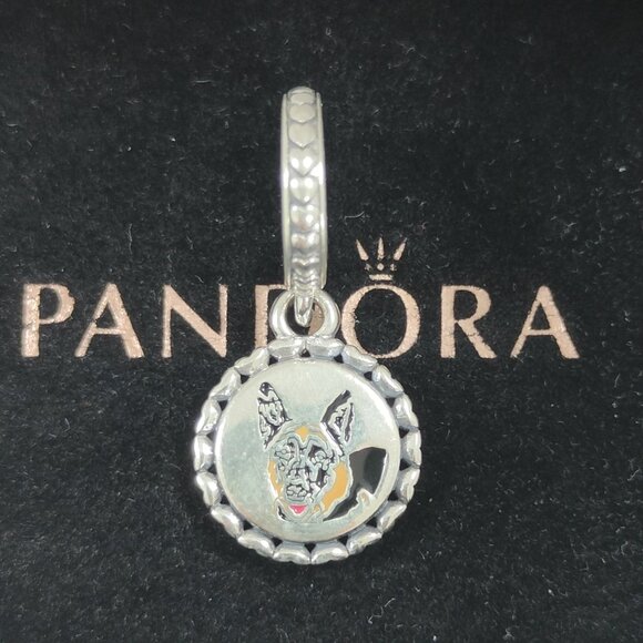 Pandora German Shepherd Dog Exclusive Dangle Charm Sterling Silver - Picture 1 of 6